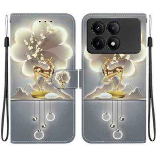For Redmi K70E / Poco X6 Pro Crystal Texture Colored Drawing Leather Phone Case(Sika Deer)