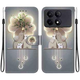 For Redmi K70E / Poco X6 Pro Crystal Texture Colored Drawing Leather Phone Case(Elephants)