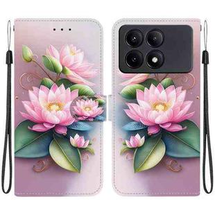 For Redmi K70E / Poco X6 Pro Crystal Texture Colored Drawing Leather Phone Case(Lotus)