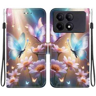 For Redmi K70E / Poco X6 Pro Crystal Texture Colored Drawing Leather Phone Case(Butterfly Love Flower)