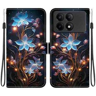 For Redmi K70E / Poco X6 Pro Crystal Texture Colored Drawing Leather Phone Case(Little Lantern Flower)