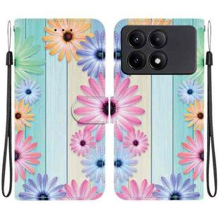 For Redmi K70E / Poco X6 Pro Crystal Texture Colored Drawing Leather Phone Case(Sunflowers)