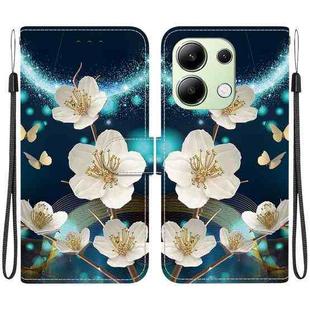 For Redmi Note 13 4G Global Crystal Texture Colored Drawing Leather Phone Case(Magnolia)