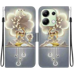 For Redmi Note 13 4G Global Crystal Texture Colored Drawing Leather Phone Case(Sika Deer)