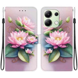 For Redmi Note 13 4G Global Crystal Texture Colored Drawing Leather Phone Case(Lotus)