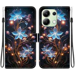 For Redmi Note 13 4G Global Crystal Texture Colored Drawing Leather Phone Case(Little Lantern Flower)