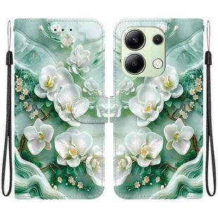 For Redmi Note 13 4G Global Crystal Texture Colored Drawing Leather Phone Case(Jade Flowers)