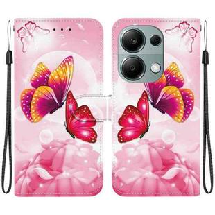 For Redmi Note 13 Pro 4G / Poco M6 Pro Crystal Texture Colored Drawing Leather Phone Case(Pink Butterflies)