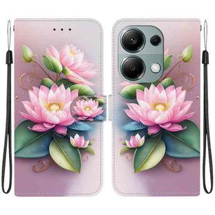 For Redmi Note 13 Pro 4G / Poco M6 Pro Crystal Texture Colored Drawing Leather Phone Case(Lotus)