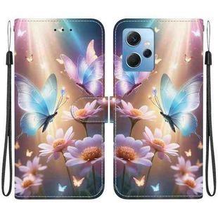 For Redmi Note 12 4G Global Crystal Texture Colored Drawing Leather Phone Case(Butterfly Love Flower)