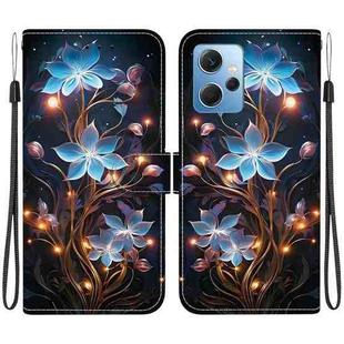 For Redmi Note 12 4G Global Crystal Texture Colored Drawing Leather Phone Case(Little Lantern Flower)