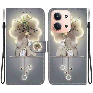 For Redmi 15C 4G 173.1mm / 15C 5G 173.1mm Crystal Texture Colored Drawing Leather Phone Case(Elephants)
