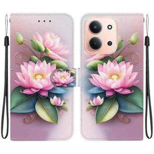 For Redmi 15C 4G 173.1mm / 15C 5G 173.1mm Crystal Texture Colored Drawing Leather Phone Case(Lotus)