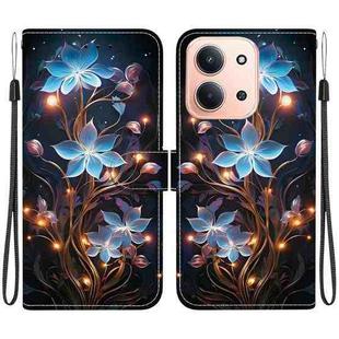 For Redmi 15C 4G 173.1mm / 15C 5G 173.1mm Crystal Texture Colored Drawing Leather Phone Case(Little Lantern Flower)