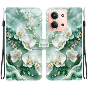 For Redmi 15C 4G 173.1mm / 15C 5G 173.1mm Crystal Texture Colored Drawing Leather Phone Case(Jade Flowers)
