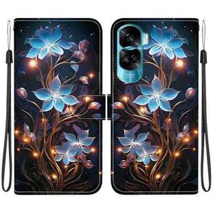 For Honor 90 Lite Crystal Texture Colored Drawing Leather Phone Case(Little Lantern Flower)