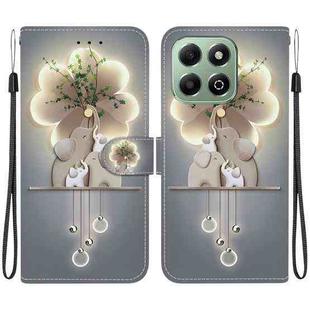 For Honor X6b Crystal Texture Colored Drawing Leather Phone Case(Elephants)