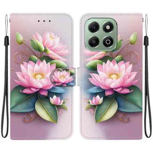 For Honor X6b Crystal Texture Colored Drawing Leather Phone Case(Lotus)