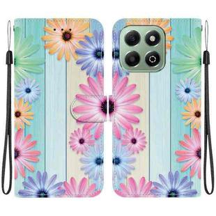 For Honor X6b Crystal Texture Colored Drawing Leather Phone Case(Sunflowers)