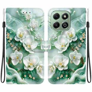 For Honor X6b Crystal Texture Colored Drawing Leather Phone Case(Jade Flowers)