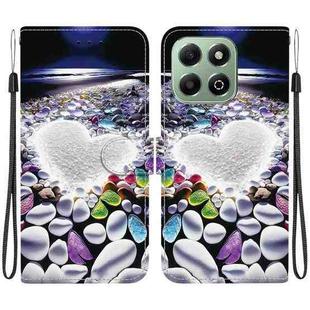 For Honor X6b Crystal Texture Colored Drawing Leather Phone Case(Heart Shaped)