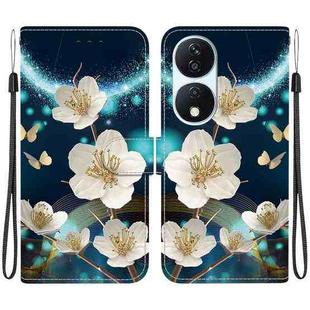 For Honor X7b / Play 50 Plus Crystal Texture Colored Drawing Leather Phone Case(Magnolia)