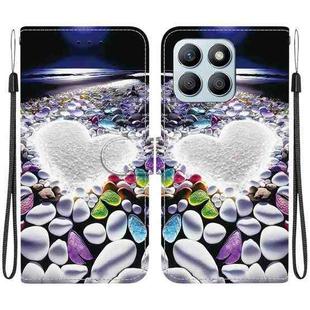 For Honor X8b Crystal Texture Colored Drawing Leather Phone Case(Heart Shaped)