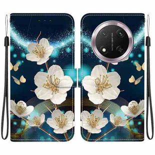 For Honor X9c Crystal Texture Colored Drawing Leather Phone Case(Magnolia)