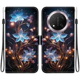 For Honor X9c Crystal Texture Colored Drawing Leather Phone Case(Little Lantern Flower)