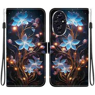 For Honor 200 5G Crystal Texture Colored Drawing Leather Phone Case(Little Lantern Flower)