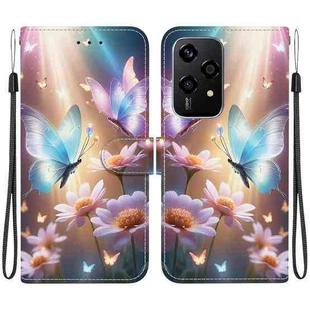 For Honor 200 Lite Global Crystal Texture Colored Drawing Leather Phone Case(Butterfly Love Flower)