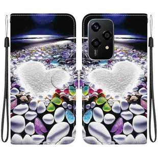 For Honor 200 Lite Global Crystal Texture Colored Drawing Leather Phone Case(Heart Shaped)