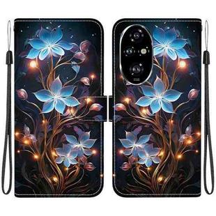 For Honor 200 Pro 5G Crystal Texture Colored Drawing Leather Phone Case(Little Lantern Flower)