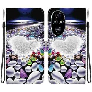 For Honor 200 Pro 5G Crystal Texture Colored Drawing Leather Phone Case(Heart Shaped)