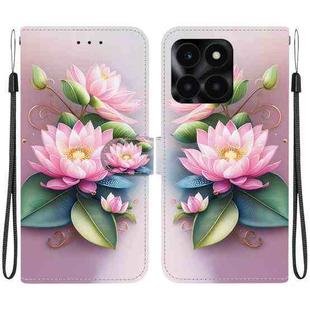 For Honor X6a Crystal Texture Colored Drawing Leather Phone Case(Lotus)