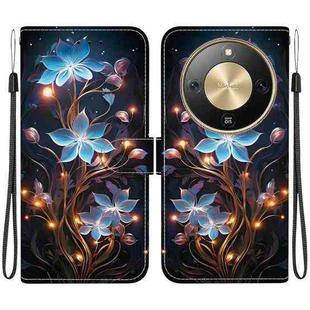 For Honor X70 5G Crystal Texture Colored Drawing Leather Phone Case(Little Lantern Flower)
