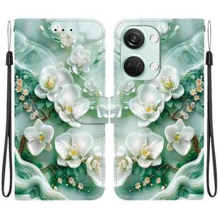 For OnePlus Ace 2V 5G / Nord 3 Crystal Texture Colored Drawing Leather Phone Case(Jade Flowers)