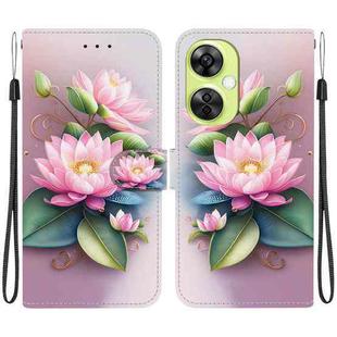 For OnePlus Nord CE 3 Lite / N30 Crystal Texture Colored Drawing Leather Phone Case(Lotus)