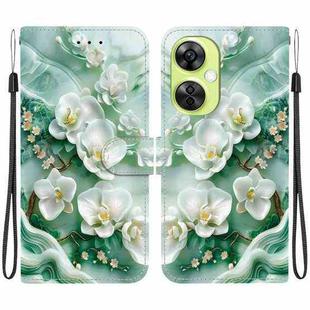 For OnePlus Nord CE 3 Lite / N30 Crystal Texture Colored Drawing Leather Phone Case(Jade Flowers)