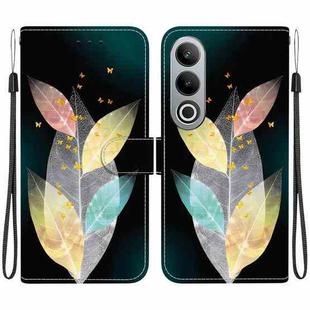 For OnePlus Nord CE4 5G Crystal Texture Colored Drawing Leather Phone Case(Colored Leaves)