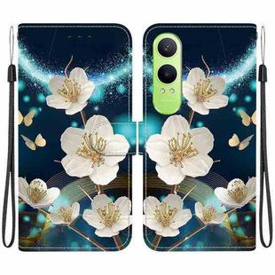 For OnePlus Nord CE4 Lite Crystal Texture Colored Drawing Leather Phone Case(Magnolia)