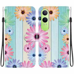 For OnePlus Nord CE4 Lite Crystal Texture Colored Drawing Leather Phone Case(Sunflowers)