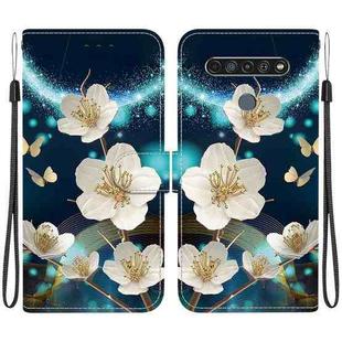 For LG K61 Crystal Texture Colored Drawing Leather Phone Case(Magnolia)