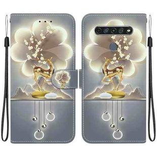 For LG K61 Crystal Texture Colored Drawing Leather Phone Case(Sika Deer)