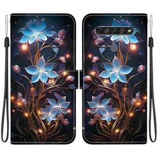 For LG K61 Crystal Texture Colored Drawing Leather Phone Case(Little Lantern Flower)