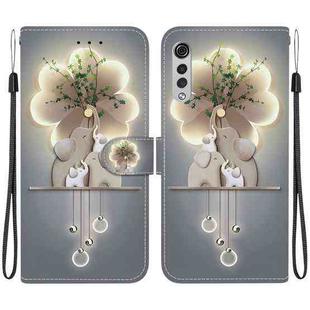 For LG Velvet  5G/ G9 4G Crystal Texture Colored Drawing Leather Phone Case(Elephants)