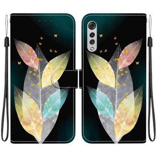 For LG Velvet  5G/ G9 4G Crystal Texture Colored Drawing Leather Phone Case(Colored Leaves)