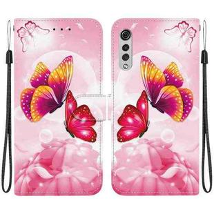 For LG Velvet  5G/ G9 4G Crystal Texture Colored Drawing Leather Phone Case(Pink Butterflies)