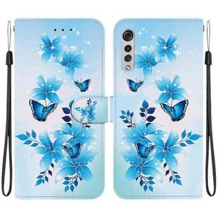 For LG Velvet  5G/ G9 4G Crystal Texture Colored Drawing Leather Phone Case(Blue Butterflies)