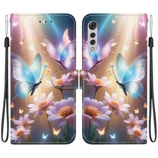 For LG Velvet  5G/ G9 4G Crystal Texture Colored Drawing Leather Phone Case(Butterfly Love Flower)